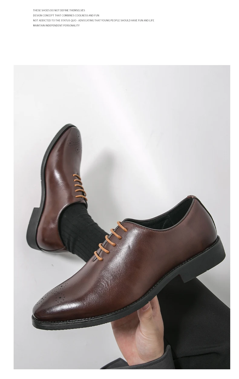 Men's Dress Shoes Trend Wedding Social Casual Leather Men Office Casual Business Shoes High Quality Formal Oxford Shoes Male