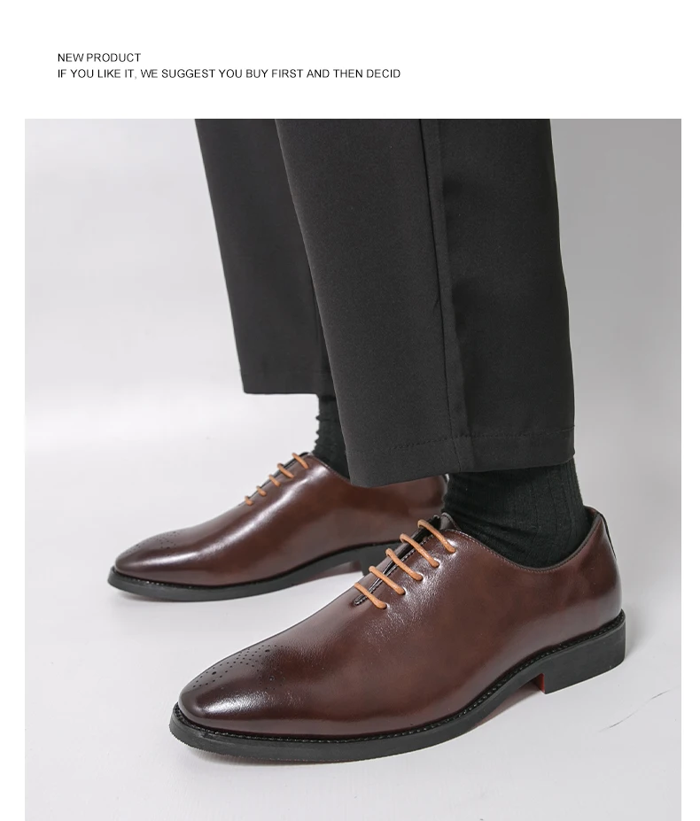 Men's Dress Shoes Trend Wedding Social Casual Leather Men Office Casual Business Shoes High Quality Formal Oxford Shoes Male
