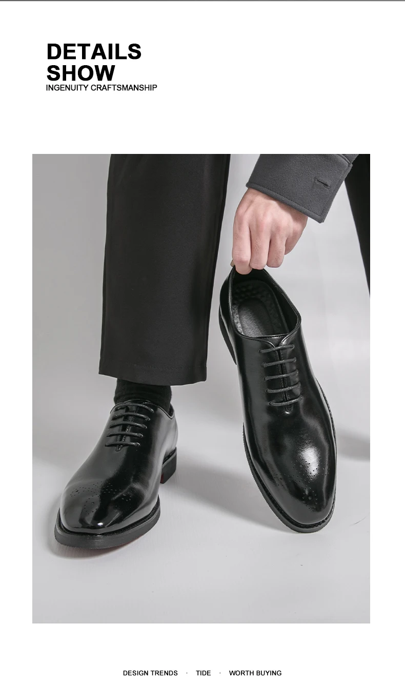 Men's Dress Shoes Trend Wedding Social Casual Leather Men Office Casual Business Shoes High Quality Formal Oxford Shoes Male