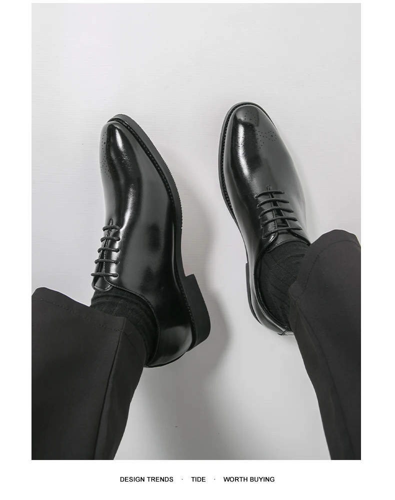 Men's Dress Shoes Trend Wedding Social Casual Leather Men Office Casual Business Shoes High Quality Formal Oxford Shoes Male