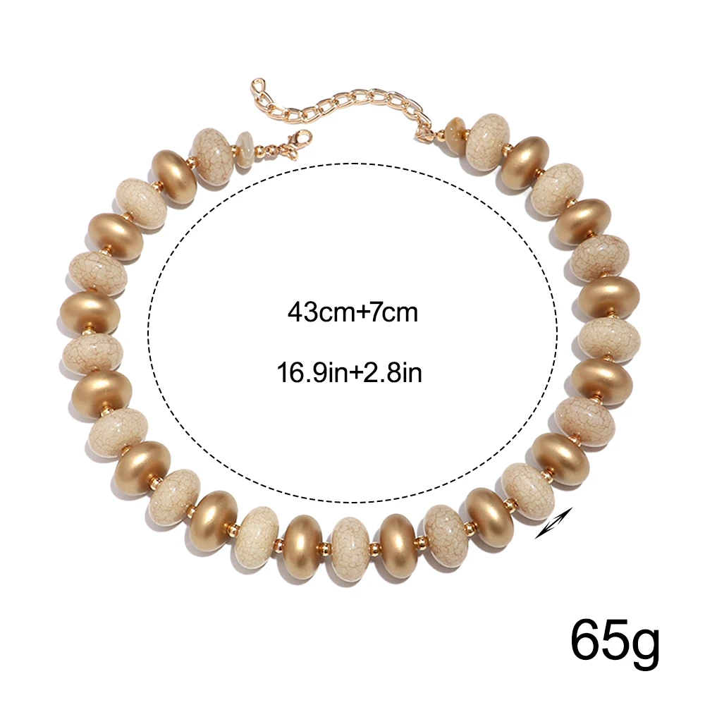 Fashion Crack Geometric Oval Beads Choker Necklace Unique Acrylic Abacus Bead Collar Necklaces Novelty Party Jewelry Gifts