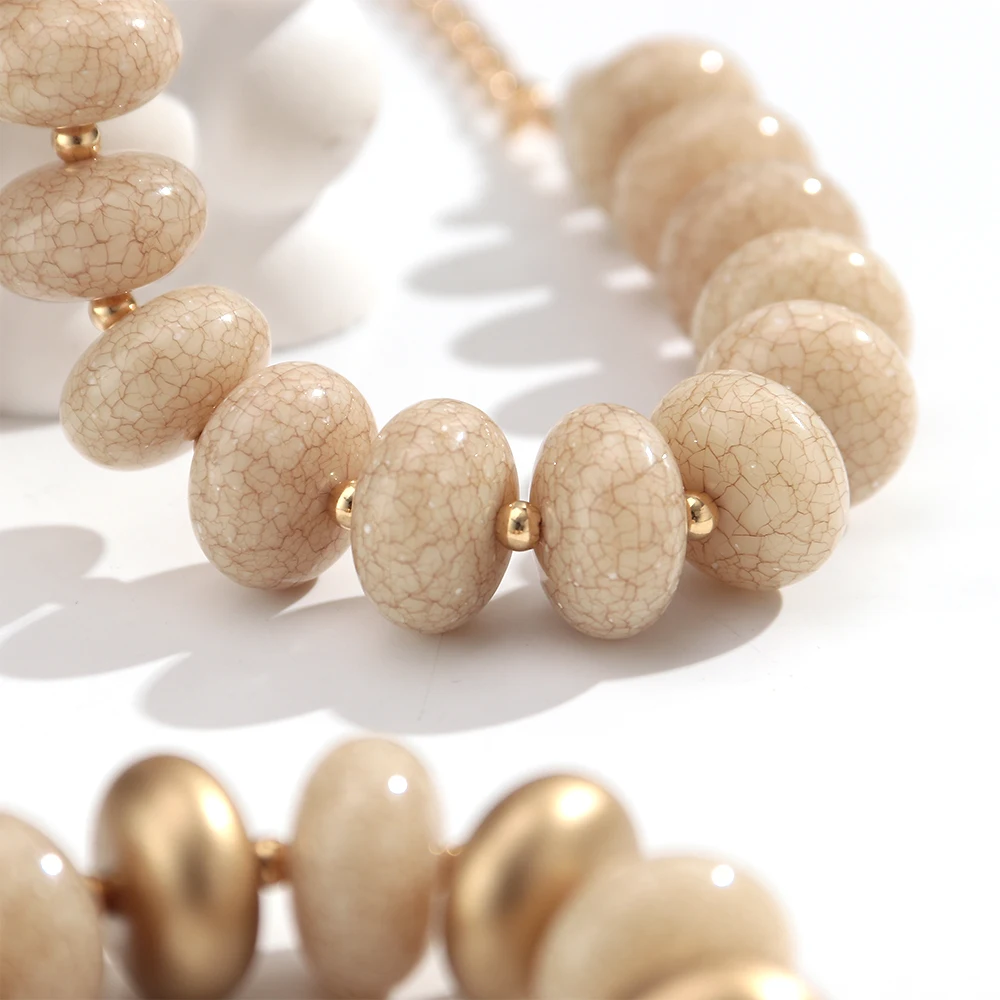 Fashion Crack Geometric Oval Beads Choker Necklace Unique Acrylic Abacus Bead Collar Necklaces Novelty Party Jewelry Gifts