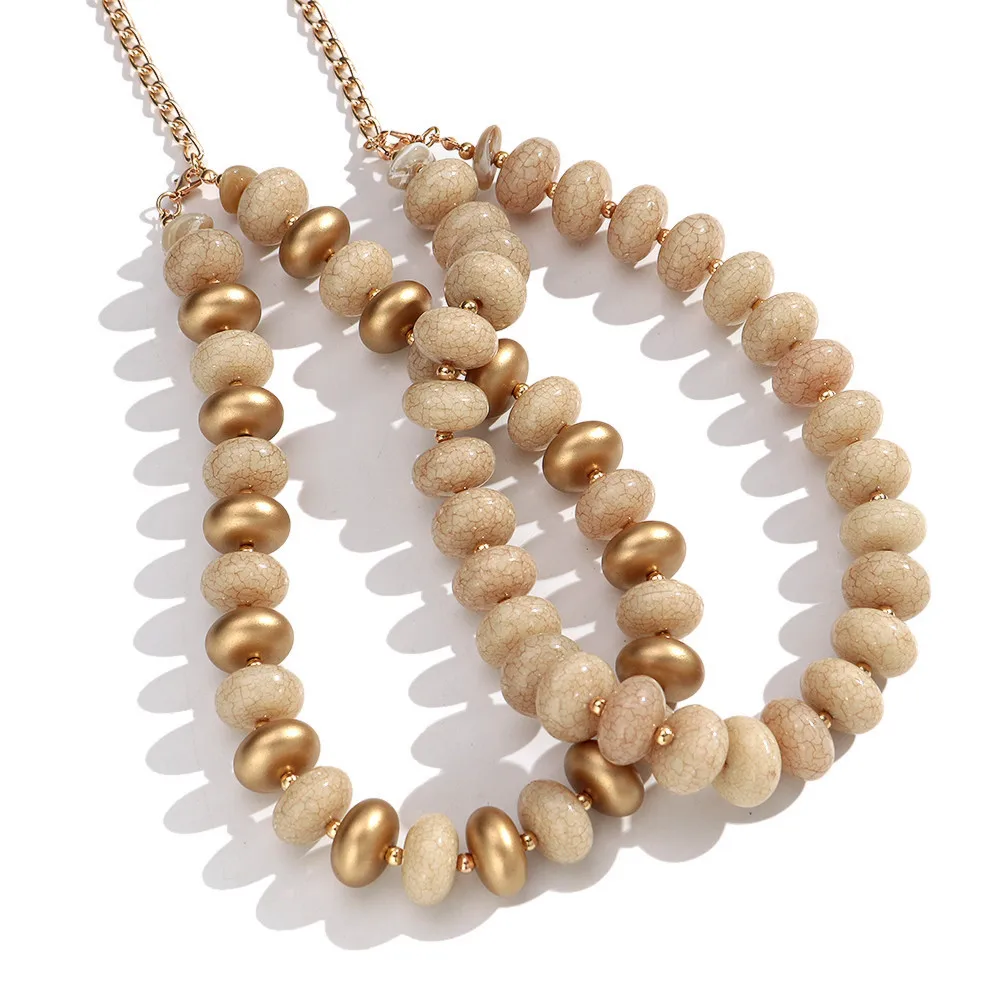 Fashion Crack Geometric Oval Beads Choker Necklace Unique Acrylic Abacus Bead Collar Necklaces Novelty Party Jewelry Gifts
