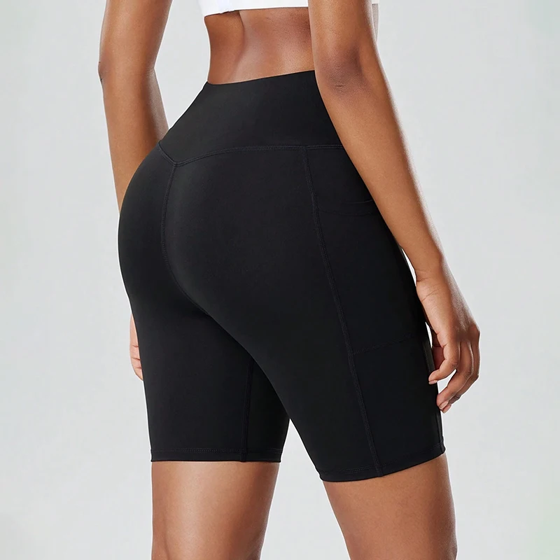 Women High Waist Hip Lifting Sports Leggings Shorts Slimming Running Training Quick Drying Breathable Trousers Gym Slim Shorts