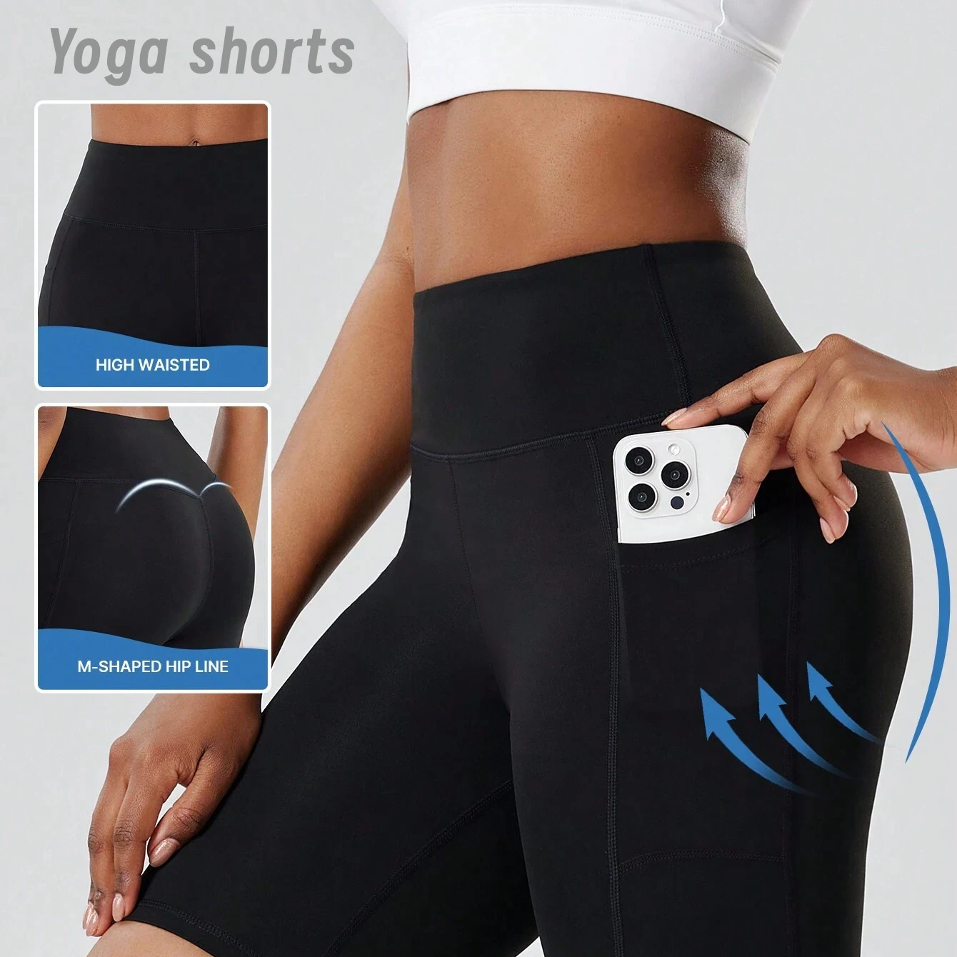 Women High Waist Hip Lifting Sports Leggings Shorts Slimming Running Training Quick Drying Breathable Trousers Gym Slim Shorts
