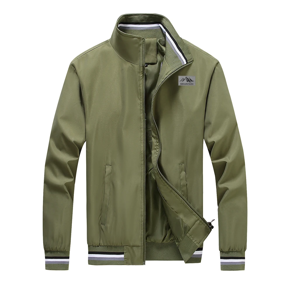 Spring and Autumn Men's Stand-Up Collar Casual Jacket for Outdoor Activities Men's Windproof Cycling, Fishing, Hiking Stretchy C