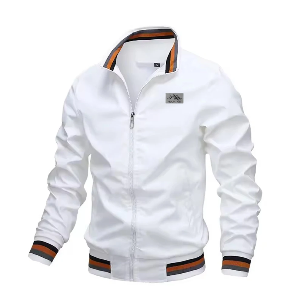 Spring and Autumn Men's Stand-Up Collar Casual Jacket for Outdoor Activities Men's Windproof Cycling, Fishing, Hiking Stretchy C