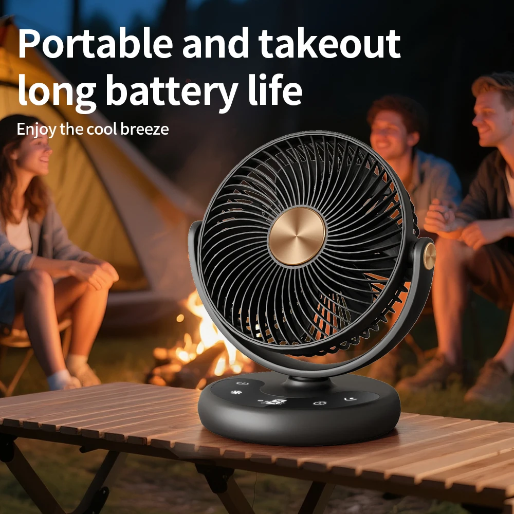 KASYDoFF USB Fans Indoor Fan 8 Inch Fan Portable with 5 Gears Quiet on Mini Table Fan Oscillation Fan