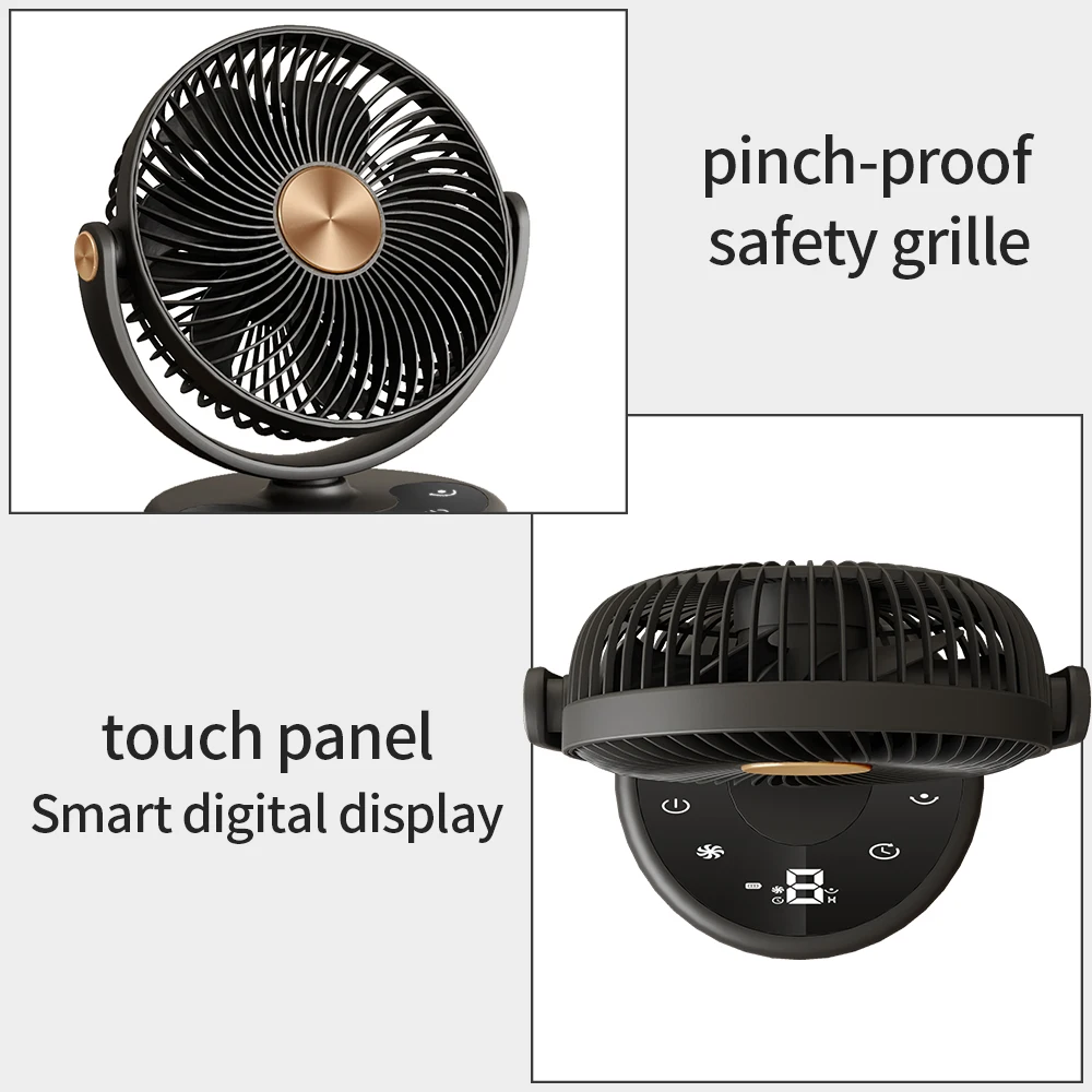 KASYDoFF USB Fans Indoor Fan 8 Inch Fan Portable with 5 Gears Quiet on Mini Table Fan Oscillation Fan