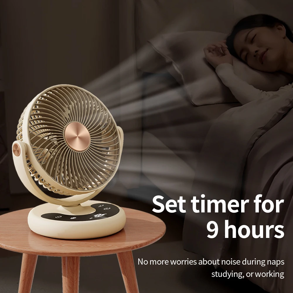 KASYDoFF USB Fans Indoor Fan 8 Inch Fan Portable with 5 Gears Quiet on Mini Table Fan Oscillation Fan