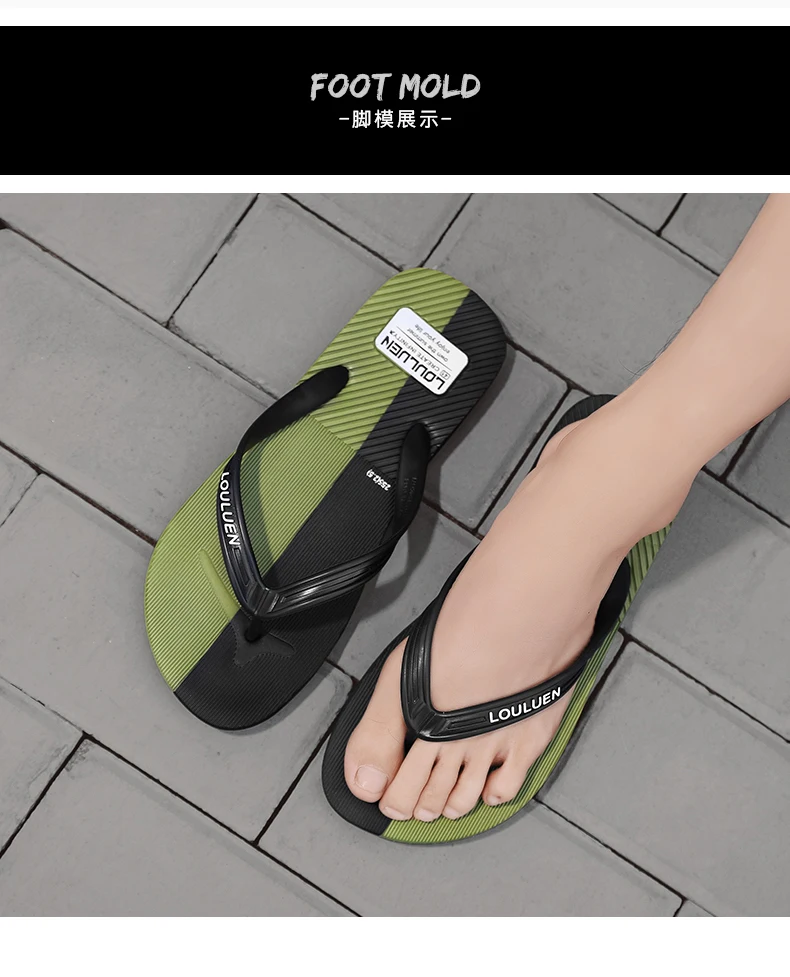 Color Blocked Flip Flops Summer Men's Shoes Vacation Beach Shoes Soft House Slides Wear Resistant Slip Resistant Lightweight