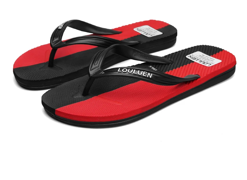 Color Blocked Flip Flops Summer Men's Shoes Vacation Beach Shoes Soft House Slides Wear Resistant Slip Resistant Lightweight
