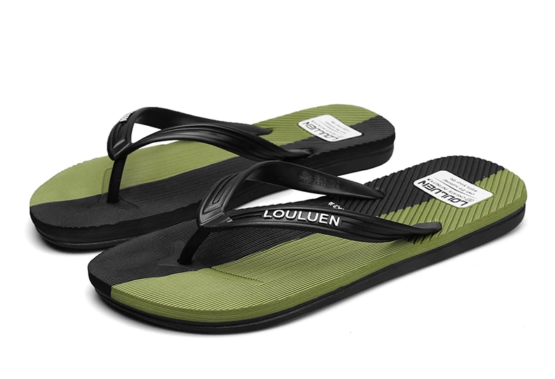 Color Blocked Flip Flops Summer Men's Shoes Vacation Beach Shoes Soft House Slides Wear Resistant Slip Resistant Lightweight