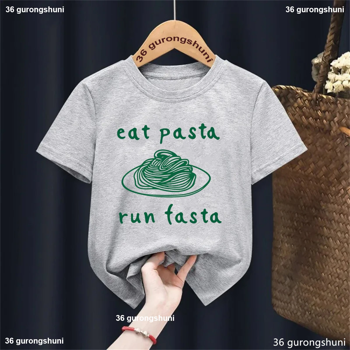 Eat Pasta Run Fasta T-Shirt | Funny Foodie Graphic Print T-Shirt Boys, Running Pasta Shirt Summer Fashion Boys Clothes shirt Top