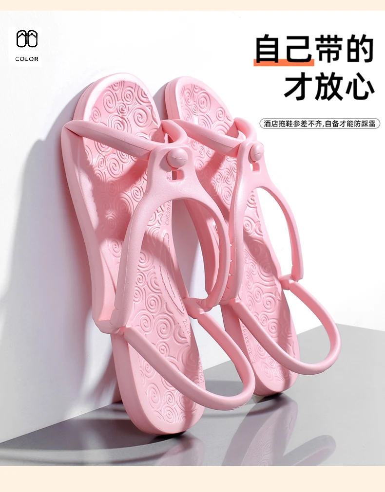 Upgraded Foldable Travel Slippers Unisex EVA Flip Flops Hotel Non Slip Bathroom Indoor Outdoor Portable Lightweight Comfortable