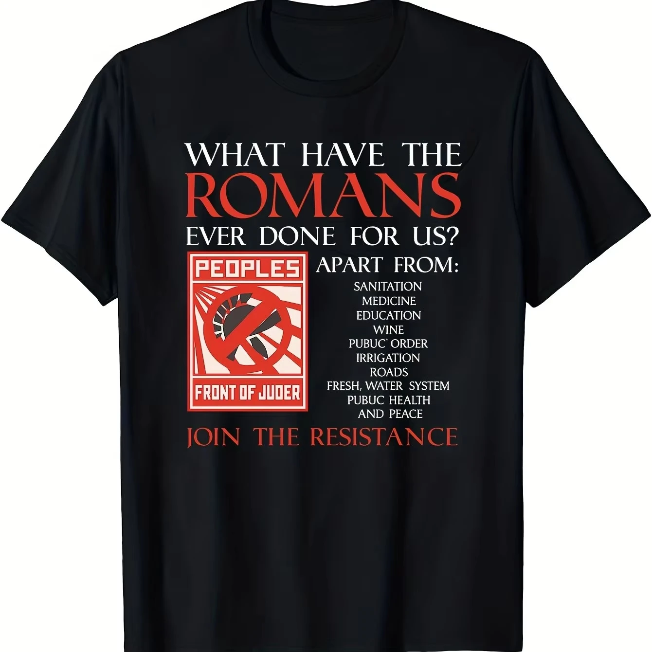 Men'S Monty Python What Did The Romans Do for Us? Funny Roman History T-Shirt Casual Fit Retro Graphic Tee