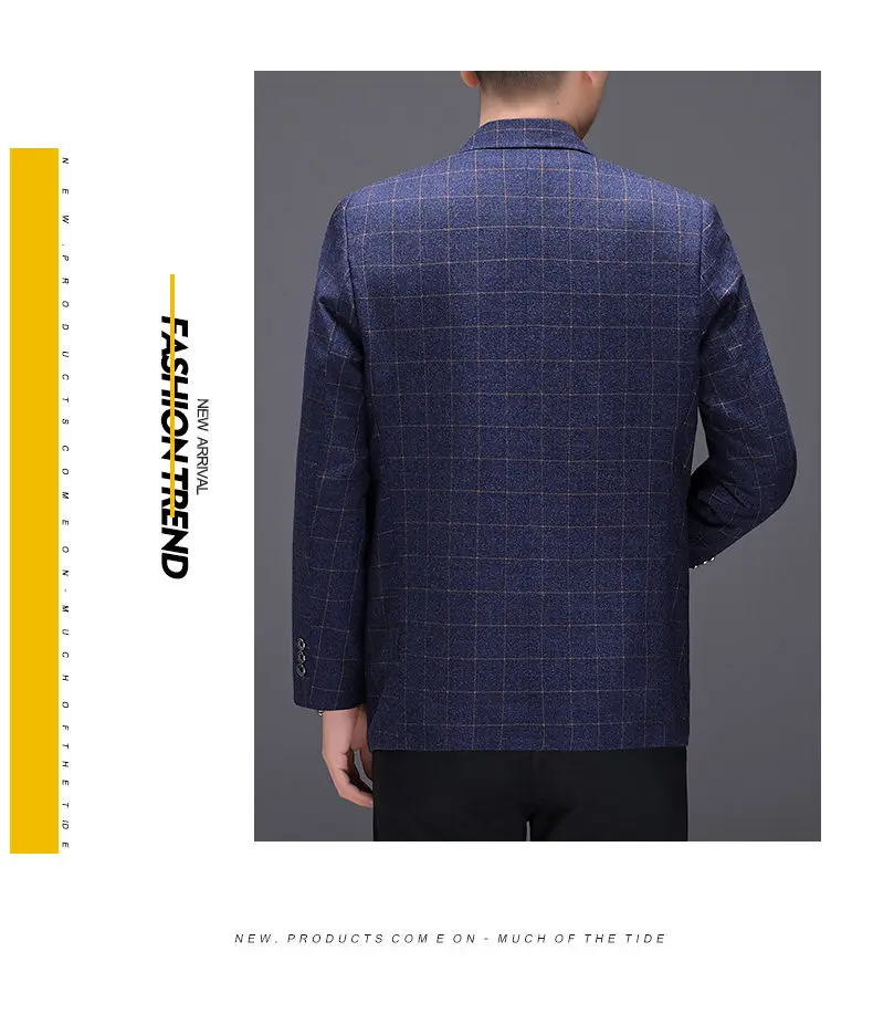 Blazer Fashionable Outdoor Travel Camping Youthful Wedding Versatile Host for Campus Leisure Korean Style Checkered Men's Blazer