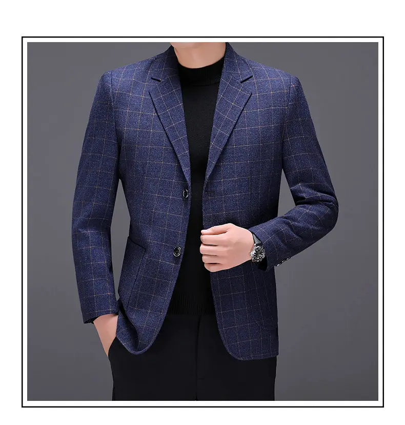 Blazer Fashionable Outdoor Travel Camping Youthful Wedding Versatile Host for Campus Leisure Korean Style Checkered Men's Blazer
