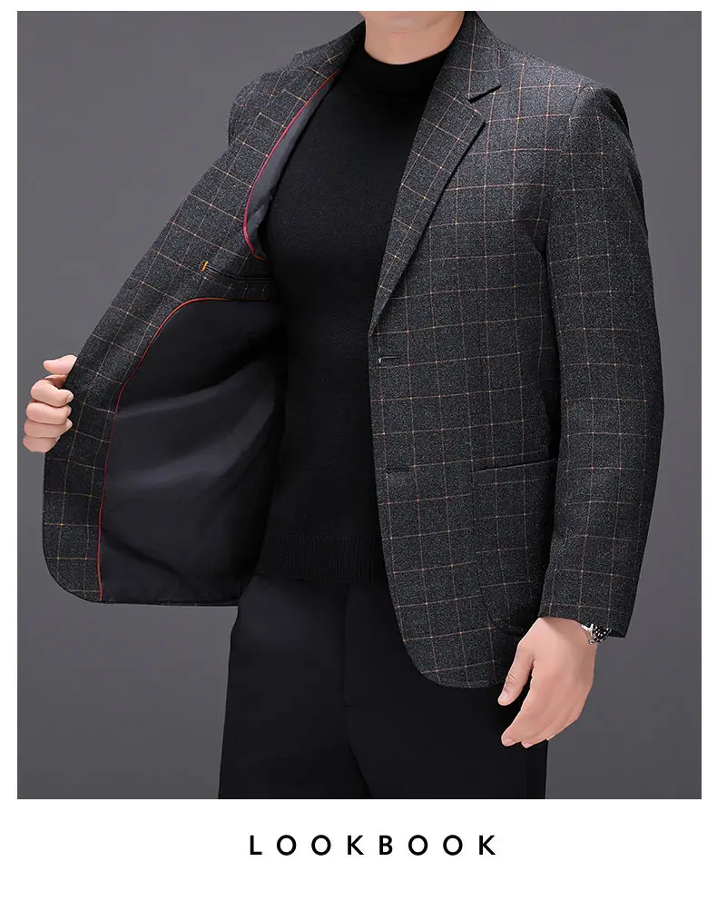 Blazer Fashionable Outdoor Travel Camping Youthful Wedding Versatile Host for Campus Leisure Korean Style Checkered Men's Blazer
