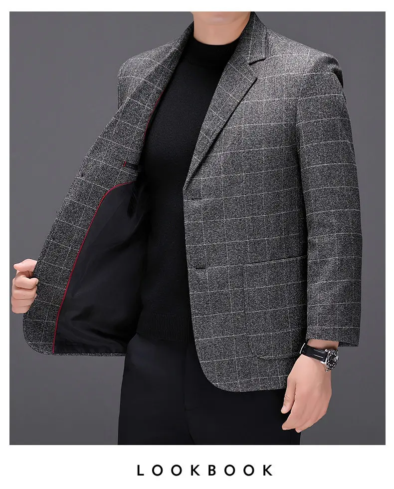 Blazer Fashionable Outdoor Travel Camping Youthful Wedding Versatile Host for Campus Leisure Korean Style Checkered Men's Blazer