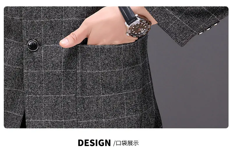 Blazer Fashionable Outdoor Travel Camping Youthful Wedding Versatile Host for Campus Leisure Korean Style Checkered Men's Blazer