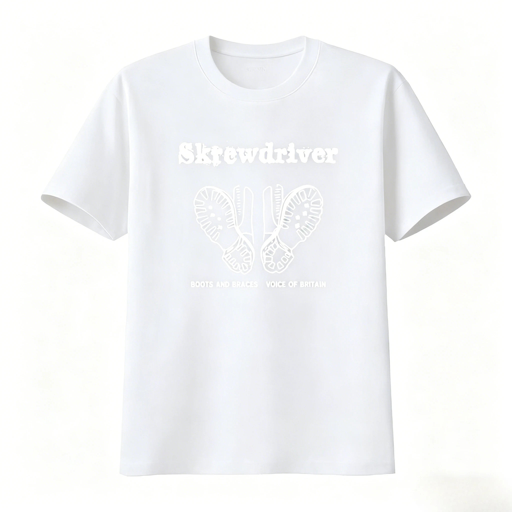 Screwdriver Inspired Boots and Braces Voice of Britain T Shirt Streetwear Graphic Men's Clothing Women's 2026 Summer New T Shirt