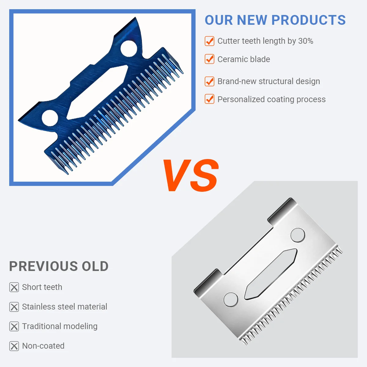 BRDCLIP Blue Echo Blade 808C Professional Electric Hair Clipper Replaceable Blade for 8148、M10、R77F、BRD-106、108、FA1C、X1、V