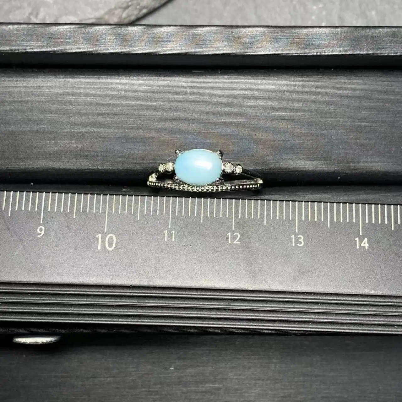 Natural Larimar Ring Adjustable Female Heart ring Jewelry for Women Gift Wholesale High Quality Vintage Fine
