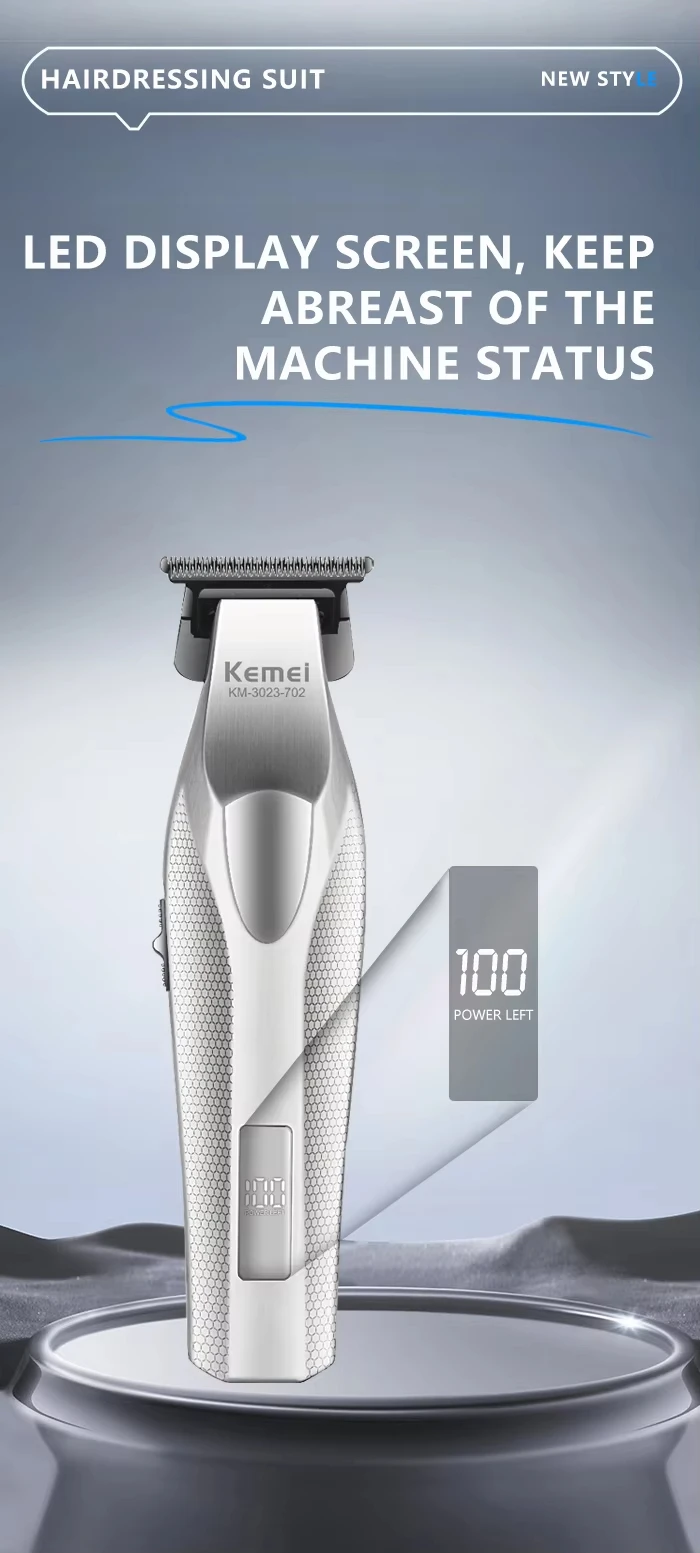 Kemei Baber Professional Hair Clipper Hair Cutting Machine With Charging Base Electric Trimmers For Men Gift KM-1798 3023-702