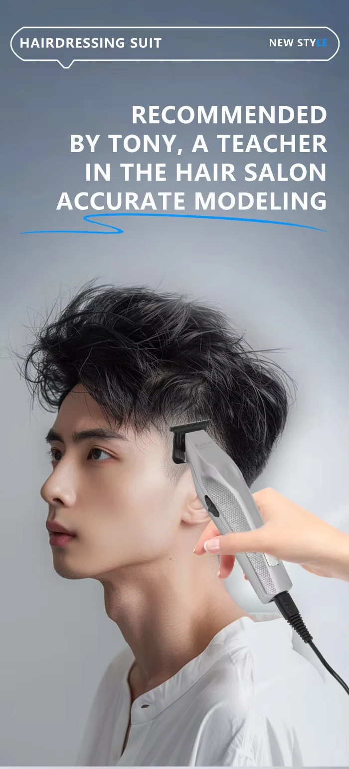 Kemei Baber Professional Hair Clipper Hair Cutting Machine With Charging Base Electric Trimmers For Men Gift KM-1798 3023-702
