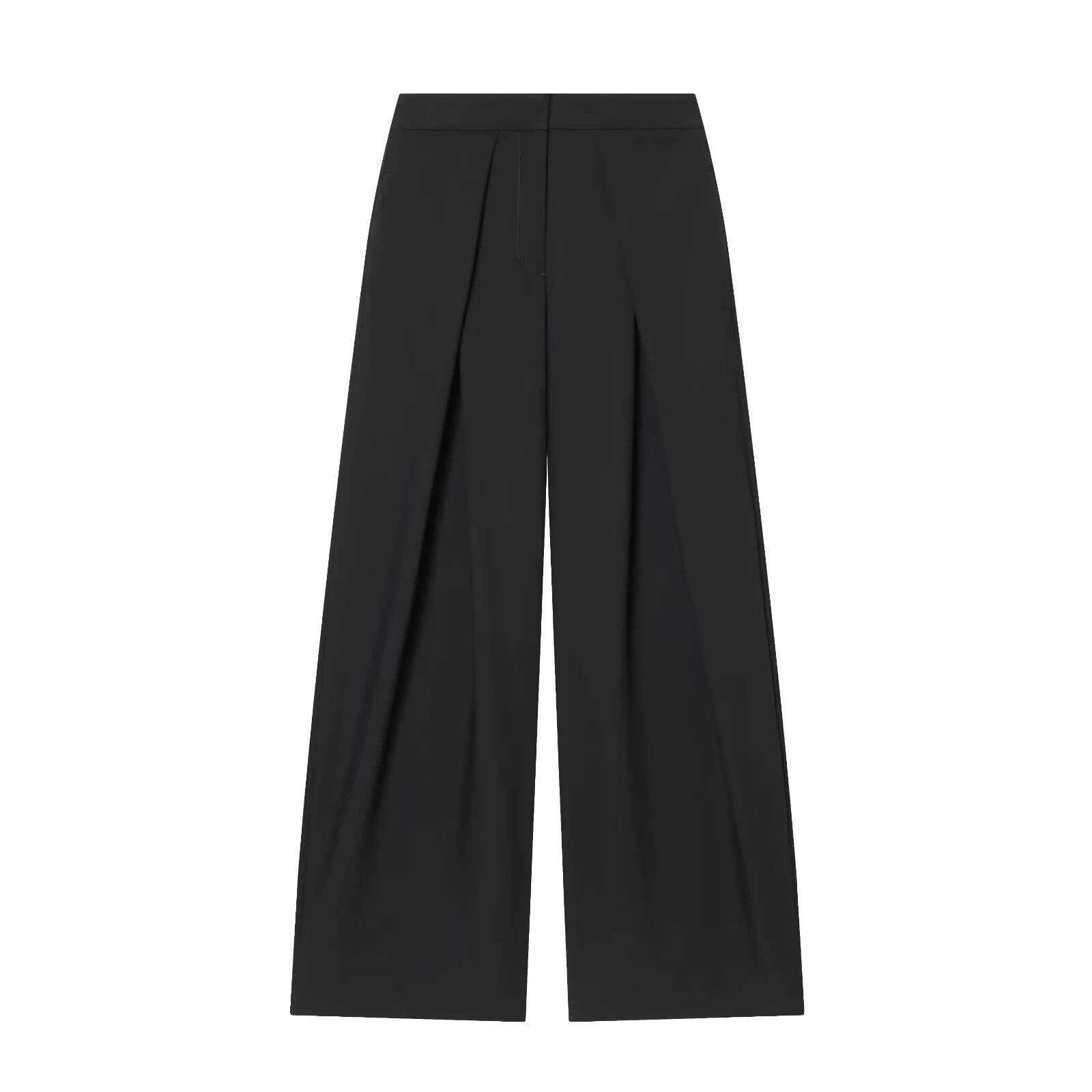 Spring and summer women's long sleeved gold buckle waistband suit jacket pleated pants set