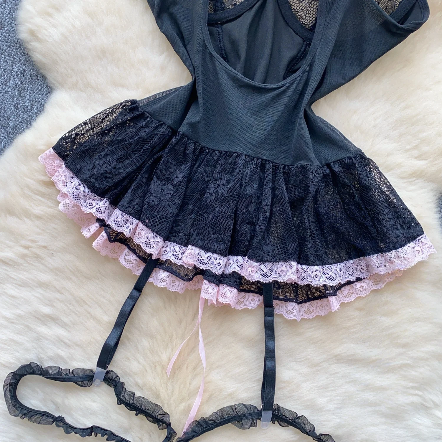 Women's Fashion Sexy Dress Lace Bow Decoration Design Slim Sexy Comfortable Dress Party Hotsweet Mini Dress New