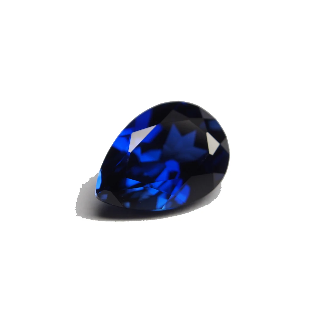 Box Pack Sapphire Stone Pear Cut 12×16mm Pass Test Mohs Hardness Gem Sapphire for Jewelry Making/Setting/Collection Gem Beads
