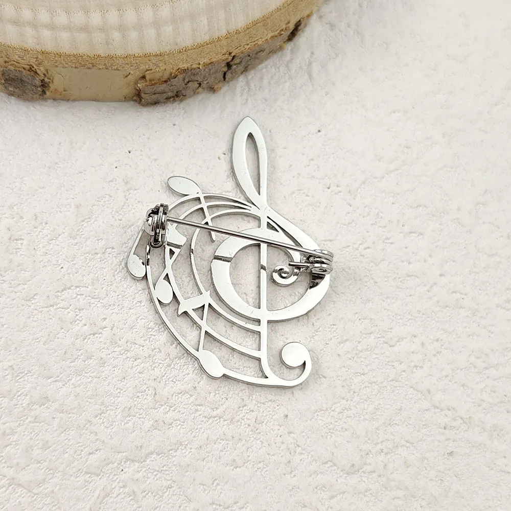 Music Note Treble Clef Brooch Set, Elegant Lapel Pin for Music Lovers, Fashion Jewelry Gift for Women