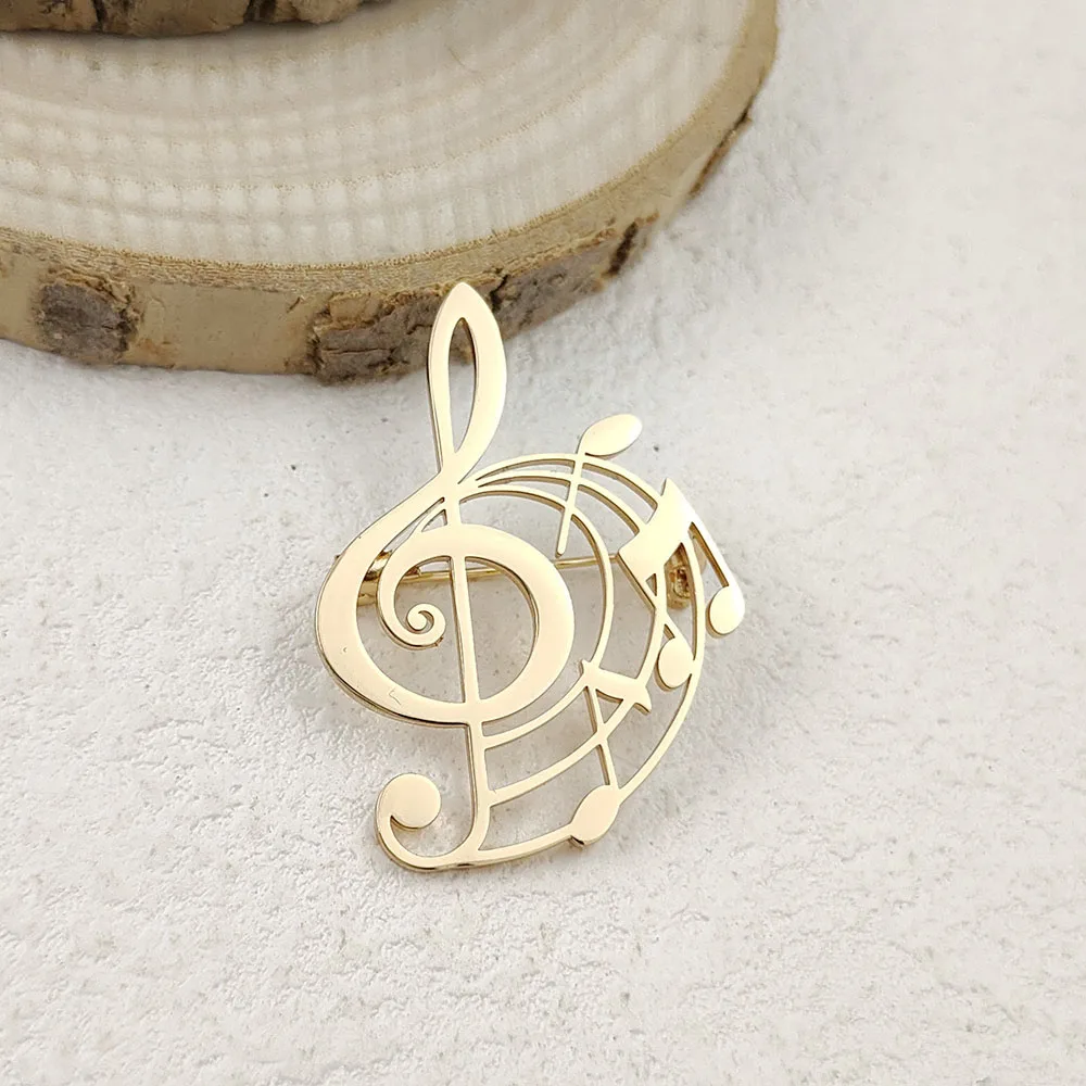 Music Note Treble Clef Brooch Set, Elegant Lapel Pin for Music Lovers, Fashion Jewelry Gift for Women