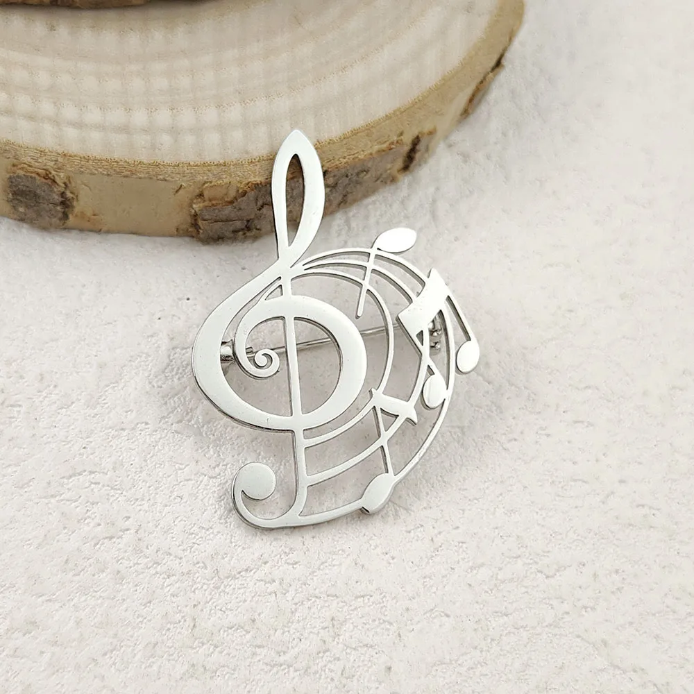 Music Note Treble Clef Brooch Set, Elegant Lapel Pin for Music Lovers, Fashion Jewelry Gift for Women