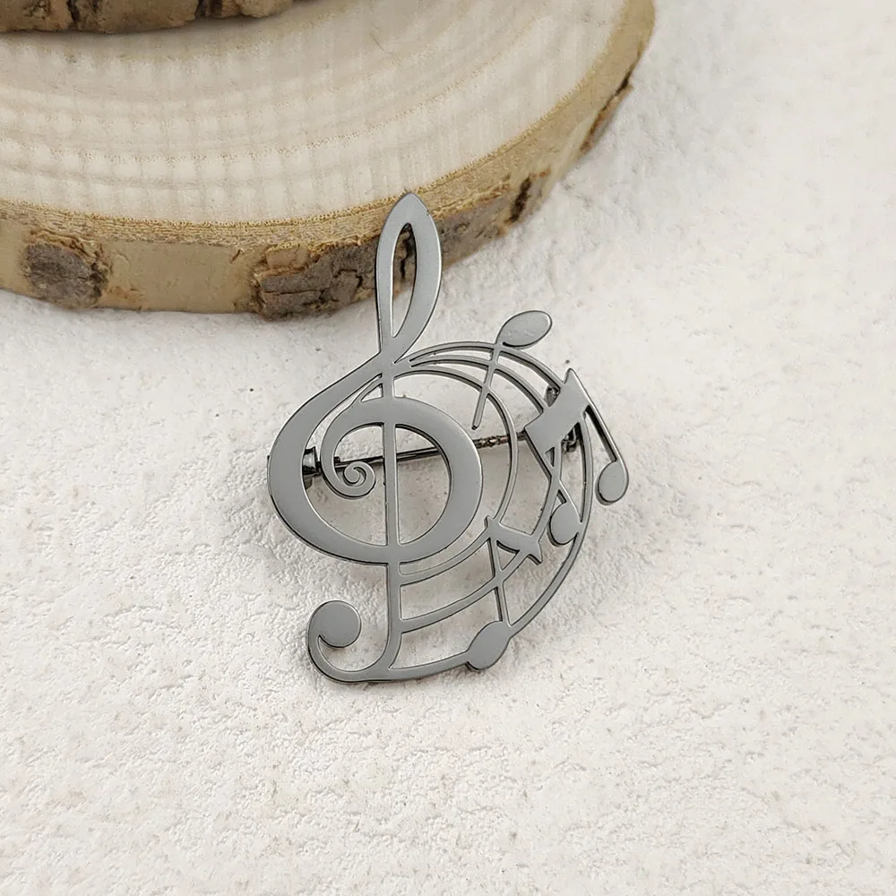 Music Note Treble Clef Brooch Set, Elegant Lapel Pin for Music Lovers, Fashion Jewelry Gift for Women