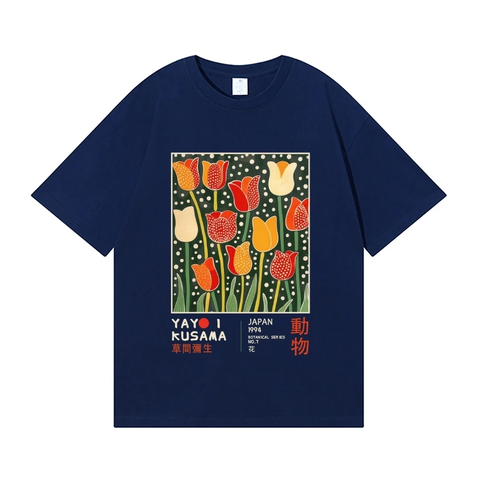 Yayoi Kusama T-shirt Japanese Artist Pop Art Polka Dot Pumpkin Infinity Mirrors Crewneck Casual Streetwear Y2k 2026 Summer Tees