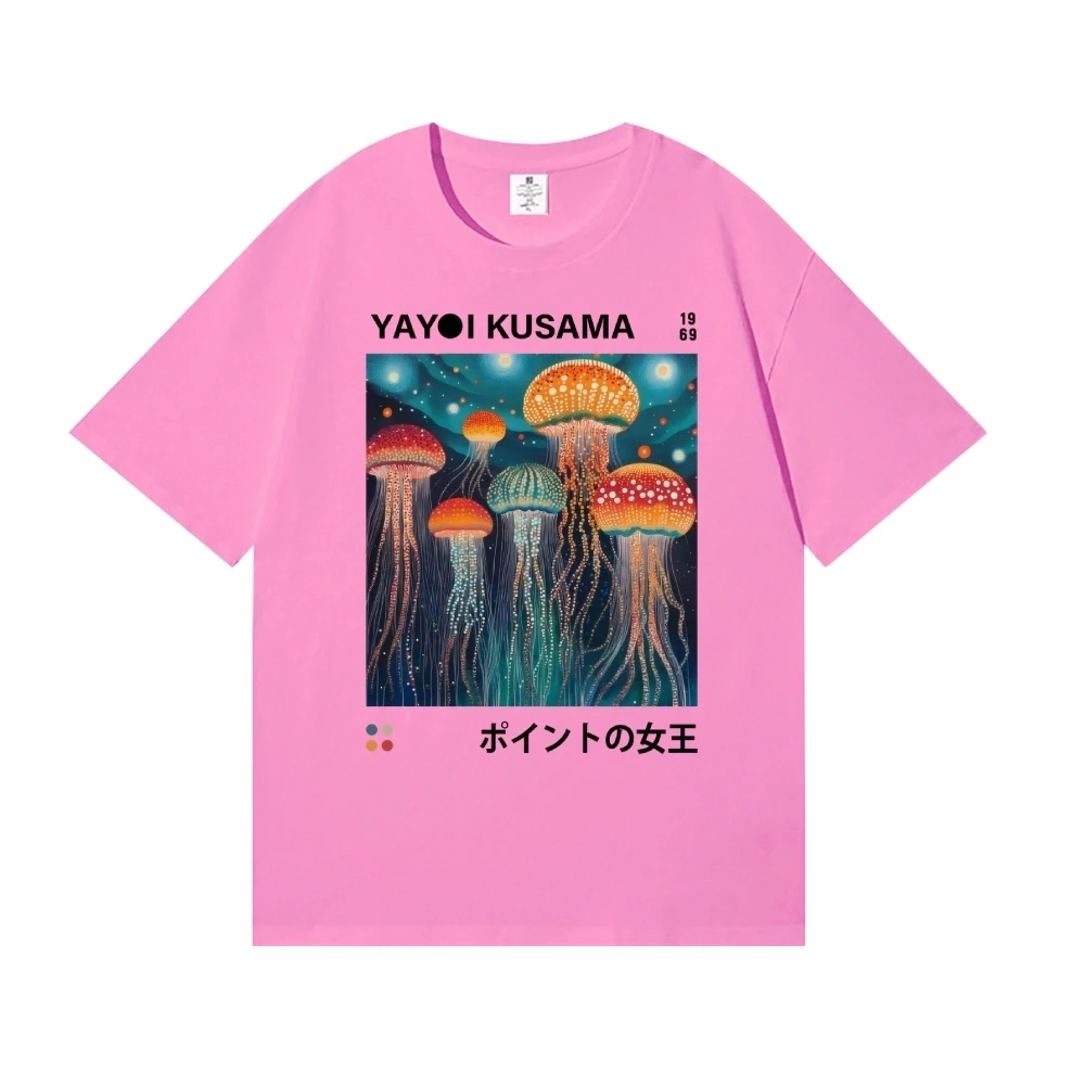 Yayoi Kusama T-shirt Japanese Artist Pop Art Polka Dot Pumpkin Infinity Mirrors Crewneck Casual Streetwear Y2k 2026 Summer Tees