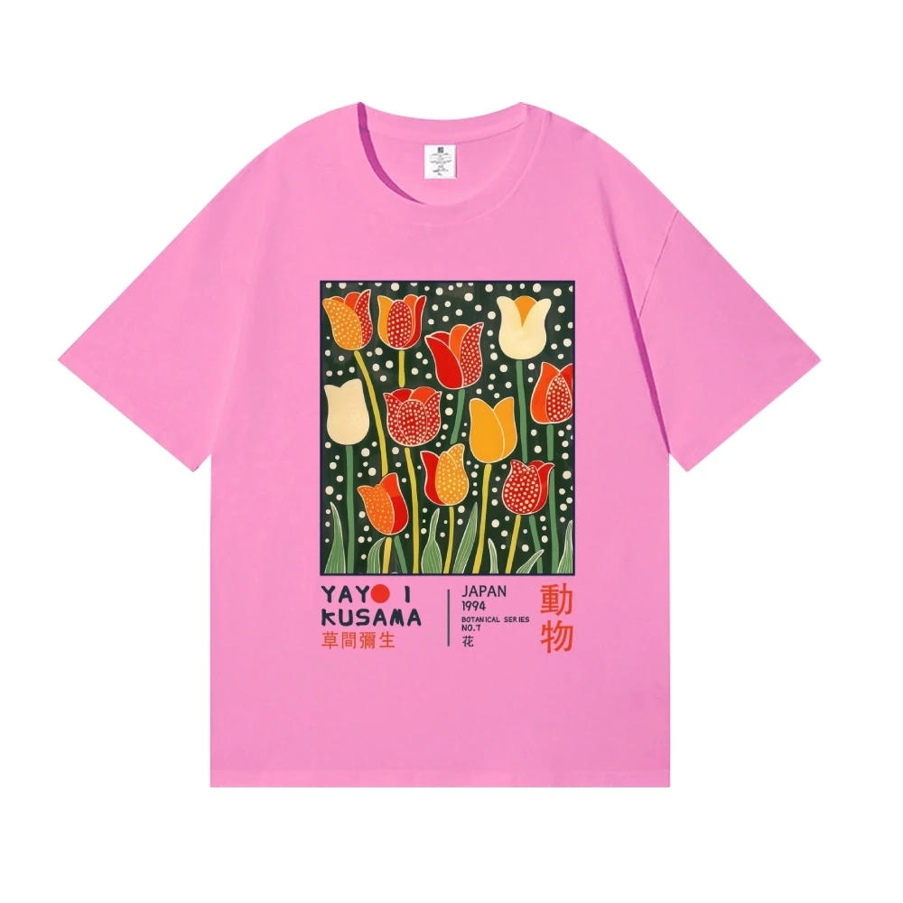 Yayoi Kusama T-shirt Japanese Artist Pop Art Polka Dot Pumpkin Infinity Mirrors Crewneck Casual Streetwear Y2k 2026 Summer Tees