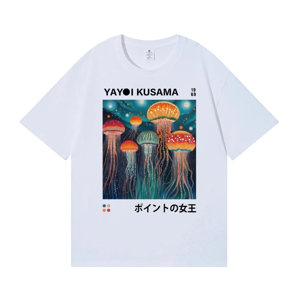 Yayoi Kusama T-shirt Japanese Artist Pop Art Polka Dot Pumpkin Infinity Mirrors Crewneck Casual Streetwear Y2k 2026 Summer Tees