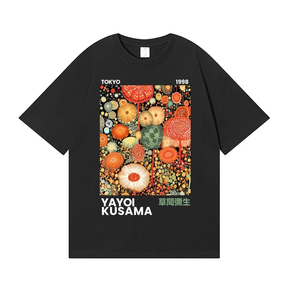 Yayoi Kusama T-shirt Japanese Artist Pop Art Polka Dot Pumpkin Infinity Mirrors Crewneck Casual Streetwear Y2k 2026 Summer Tees