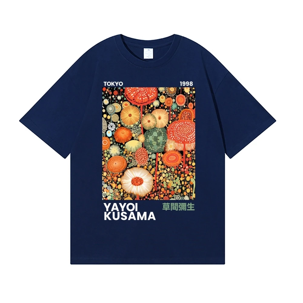 Yayoi Kusama T-shirt Japanese Artist Pop Art Polka Dot Pumpkin Infinity Mirrors Crewneck Casual Streetwear Y2k 2026 Summer Tees