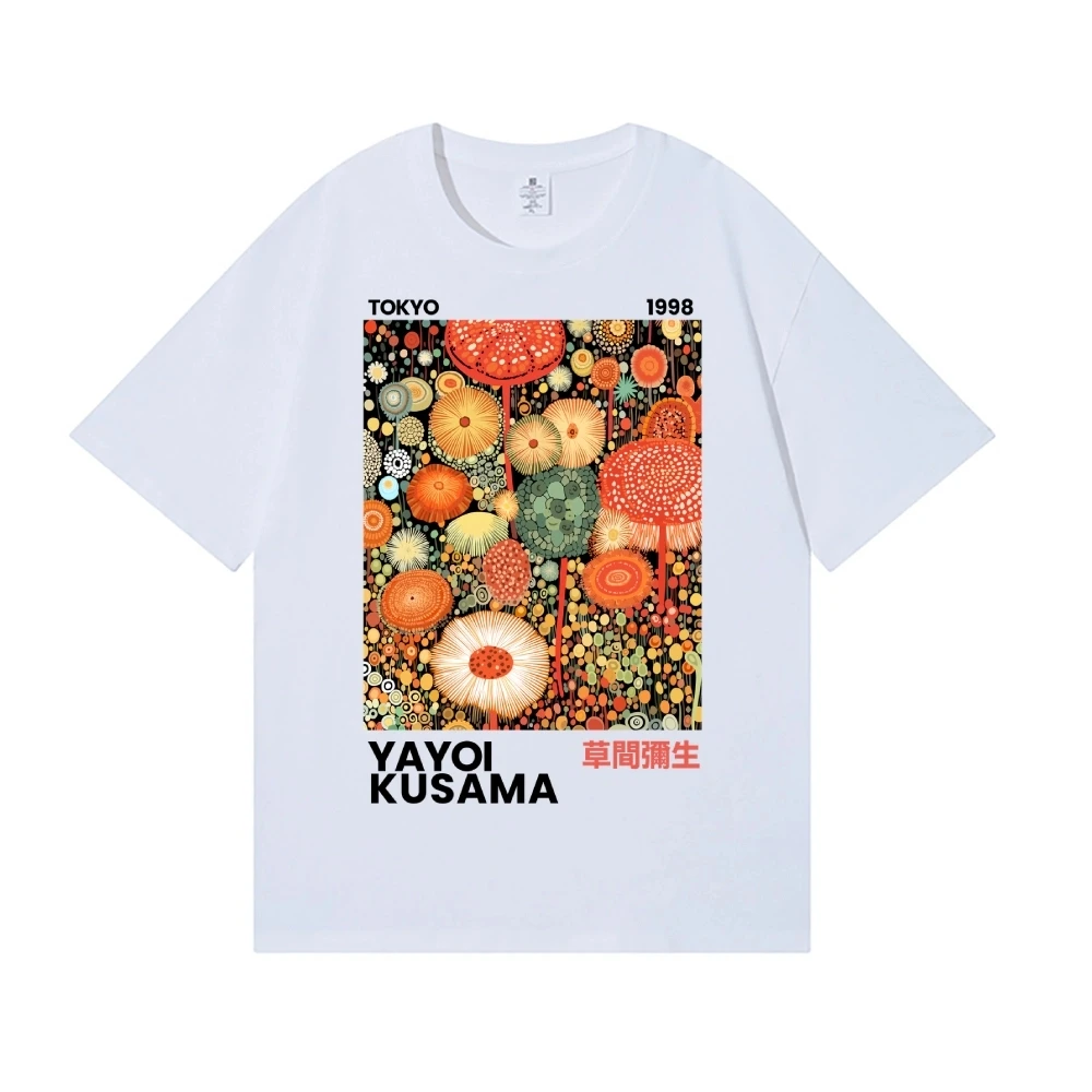 Yayoi Kusama T-shirt Japanese Artist Pop Art Polka Dot Pumpkin Infinity Mirrors Crewneck Casual Streetwear Y2k 2026 Summer Tees