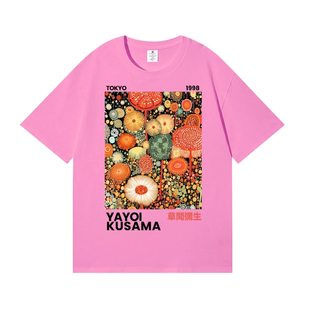 Yayoi Kusama T-shirt Japanese Artist Pop Art Polka Dot Pumpkin Infinity Mirrors Crewneck Casual Streetwear Y2k 2026 Summer Tees