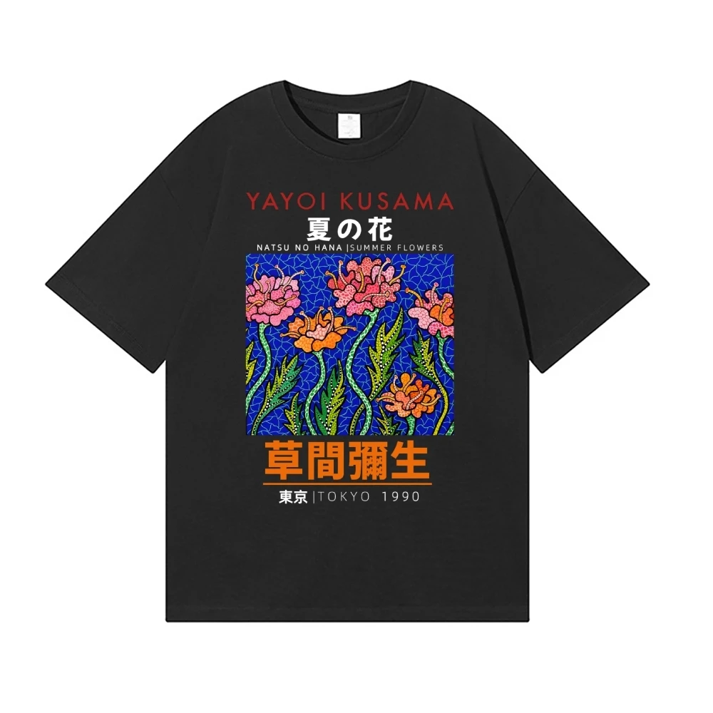Yayoi Kusama T-shirt Japanese Artist Pop Art Polka Dot Pumpkin Infinity Mirrors Crewneck Casual Streetwear Y2k 2026 Summer Tees
