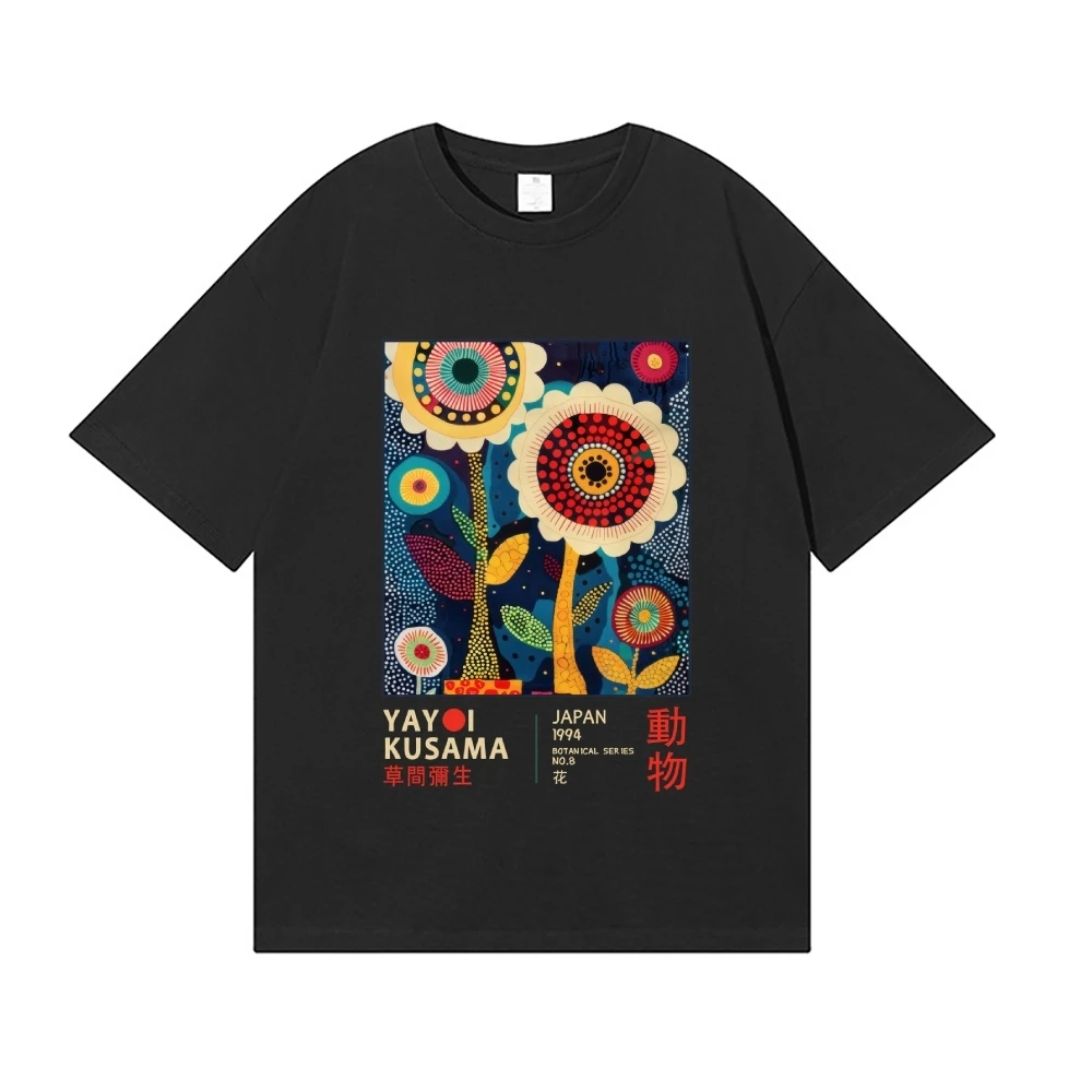 Yayoi Kusama T-shirt Japanese Artist Pop Art Polka Dot Pumpkin Infinity Mirrors Crewneck Casual Streetwear Y2k 2026 Summer Tees