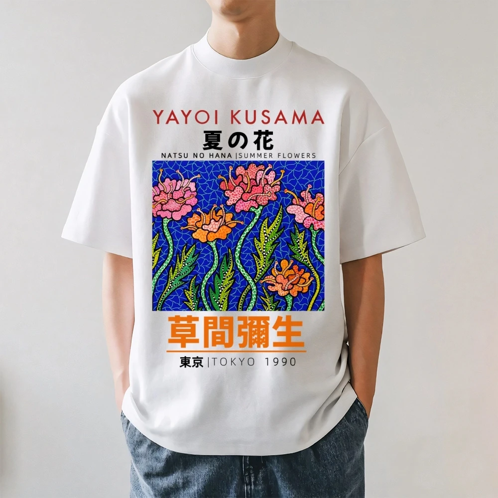 Yayoi Kusama T-shirt Japanese Artist Pop Art Polka Dot Pumpkin Infinity Mirrors Crewneck Casual Streetwear Y2k 2026 Summer Tees