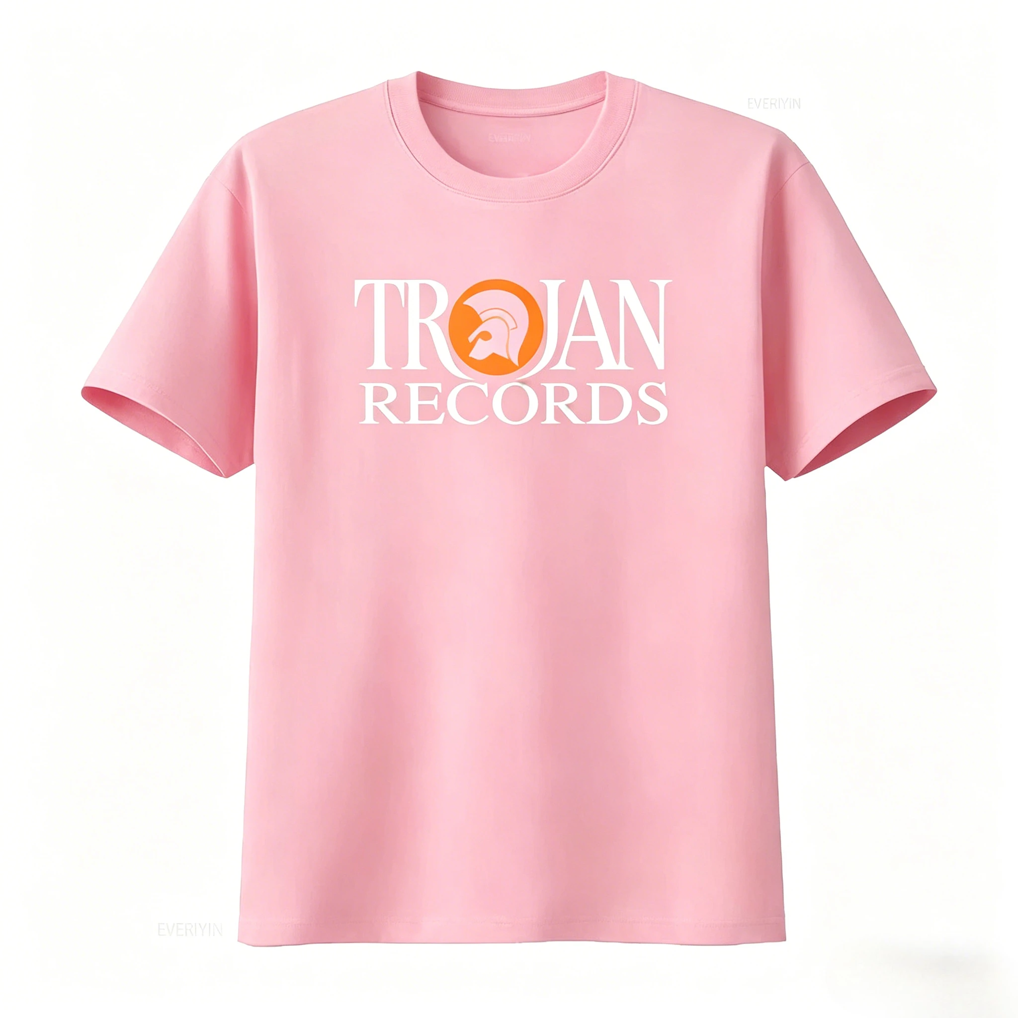 Trojan Records British Label Logo Men's T Shirt Black White Print Music Inspired Fashion Statement Men Women 2026 Summer T Shirt