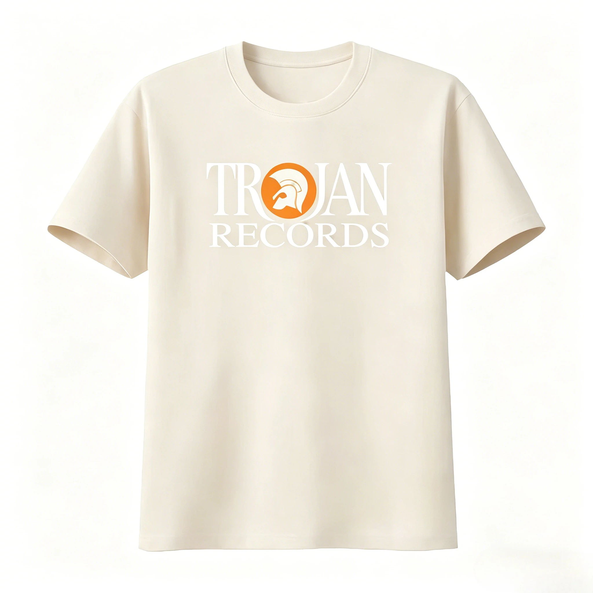 Trojan Records British Label Logo Men's T Shirt Black White Print Music Inspired Fashion Statement Men Women 2026 Summer T Shirt